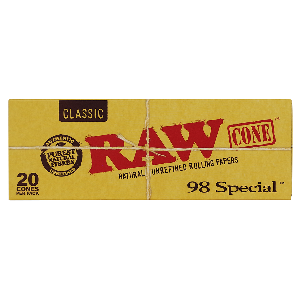 RAW Classic Unrefined 98mm Special Cones 20pk 12 Packs
