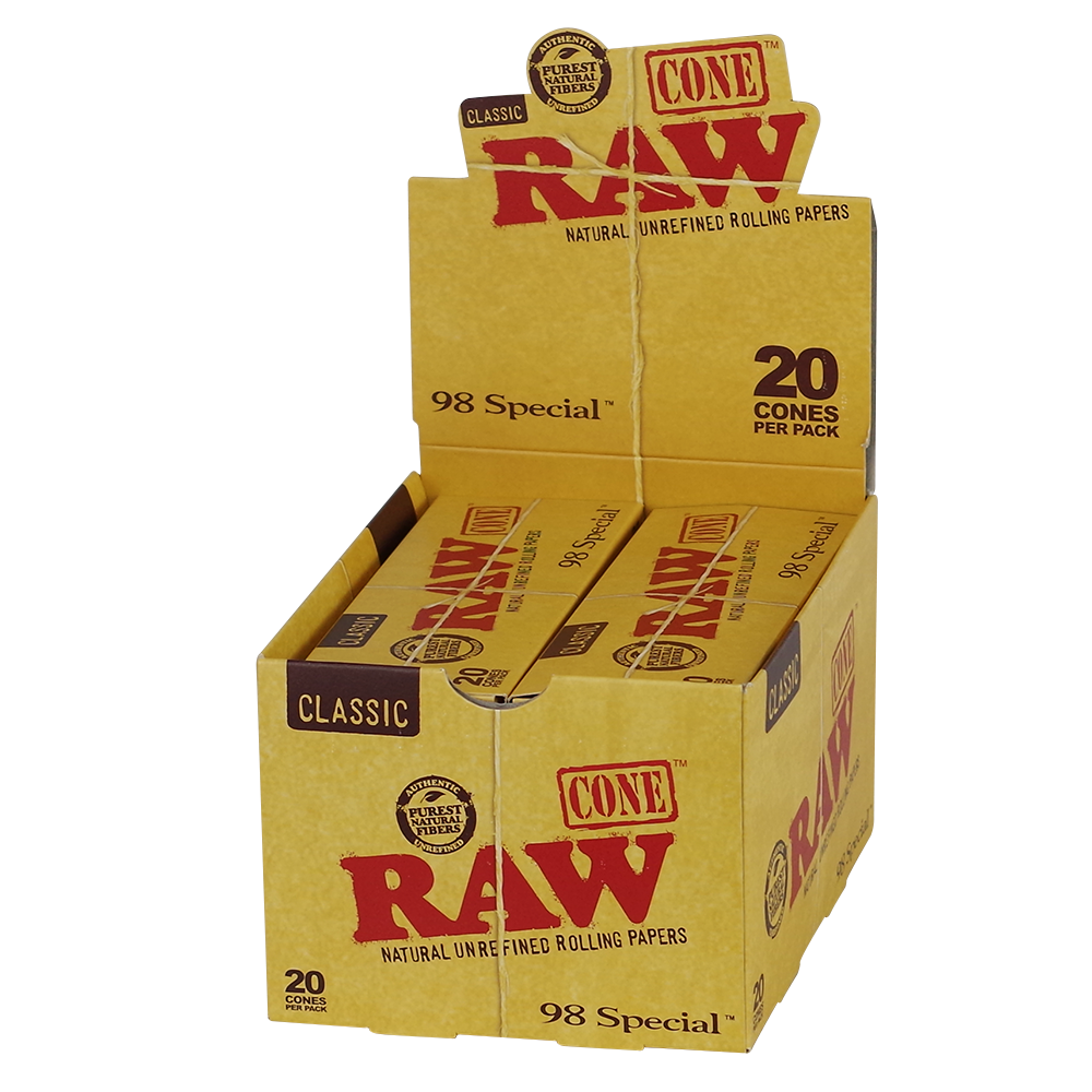 RAW Classic Unrefined 98mm Special Cones 20pk 12 Packs