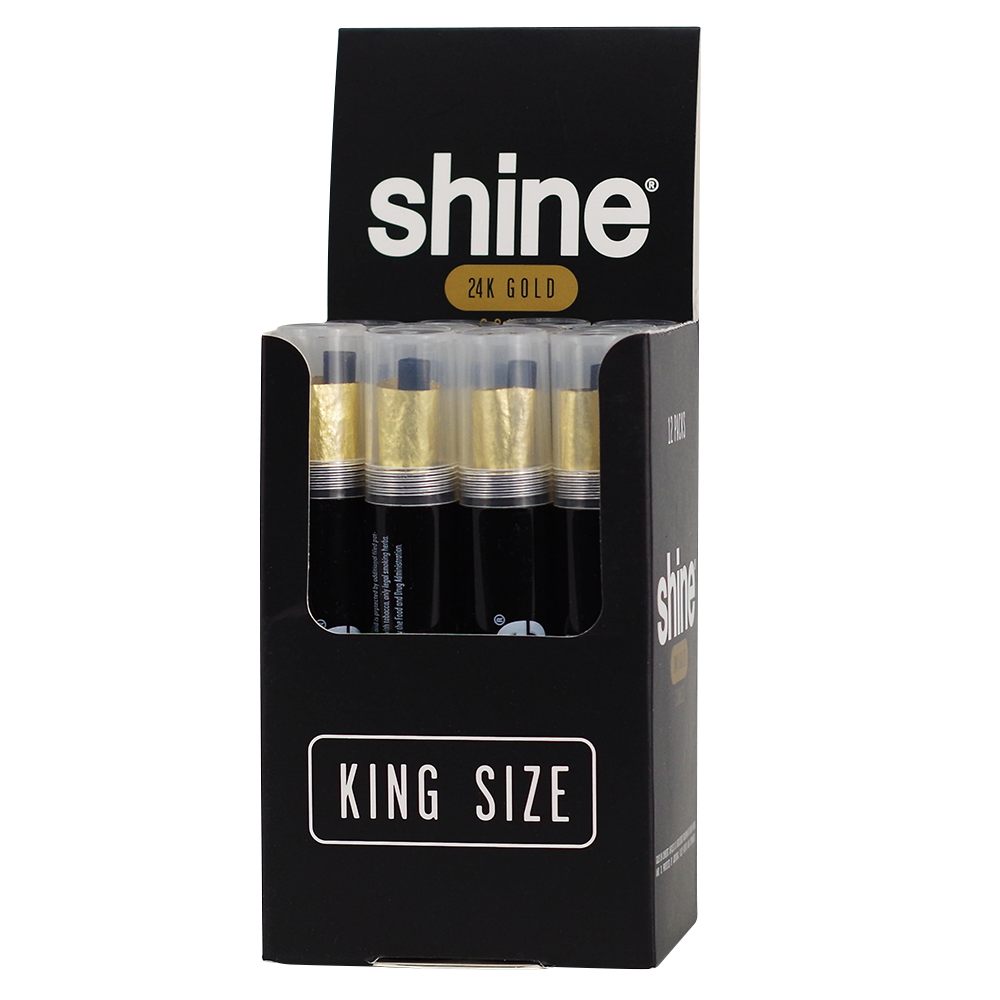 Shine King Size 24K Gold Cone 12 pack Box