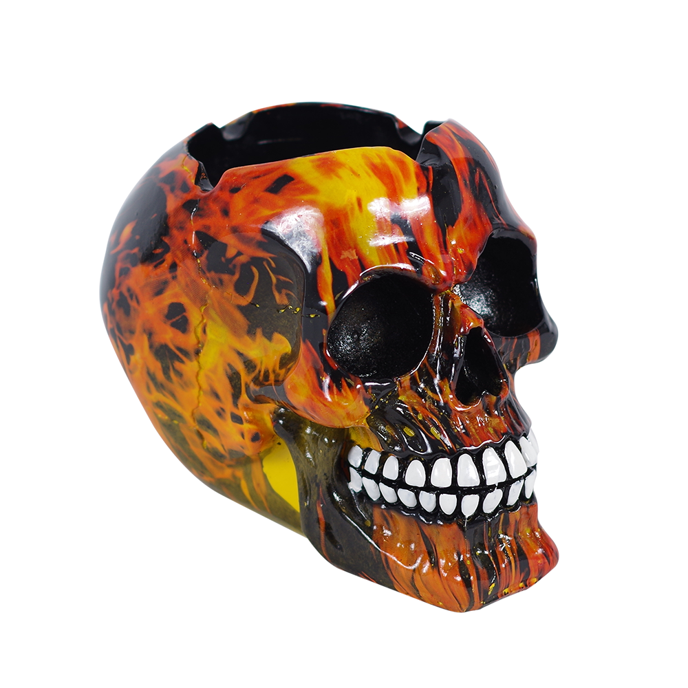 Flame Design Skull Ashtray