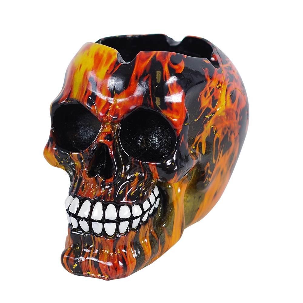 Flame Design Skull Ashtray
