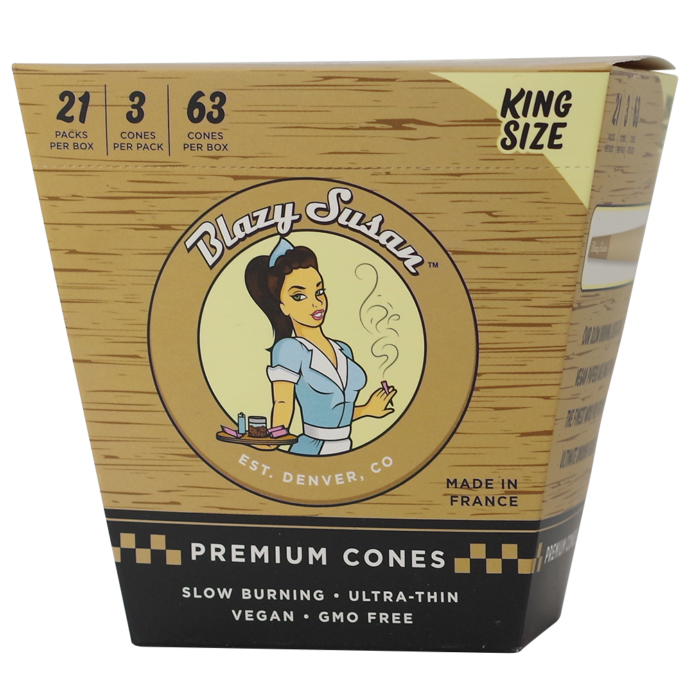 Blazy Susan Unbleached Cones King Size 3 Cones Per Pack 21  Packs