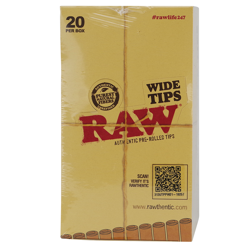 RAW Pre-Rolled Wide Tips 20 Packs