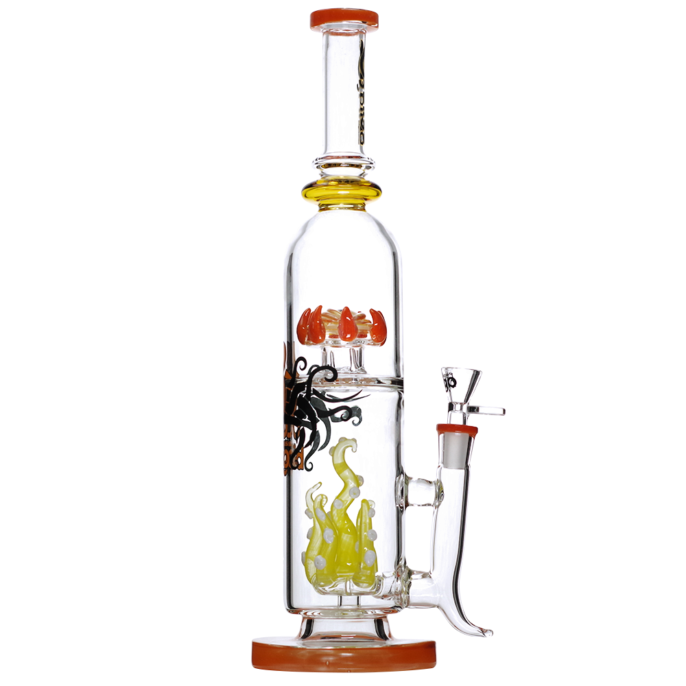 Biigo Glass 16" Water Pipe Dual Perc Design Orange