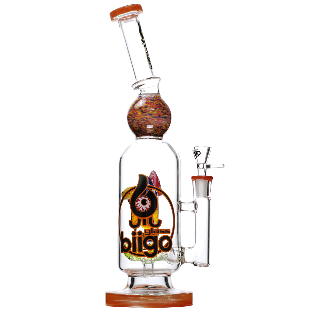 Biigo Glass 14" Water Pipe Mushroom Perc Design