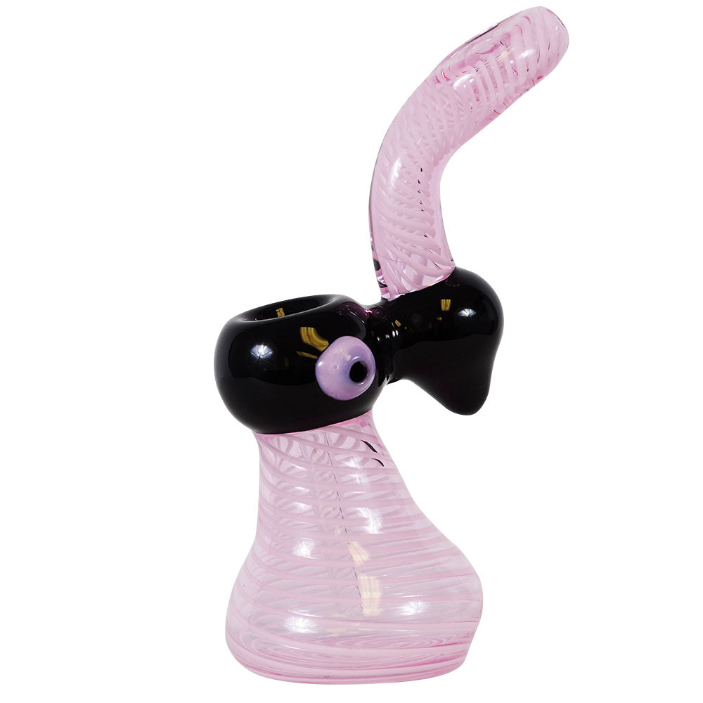 Tall Pink & Black 8" Bubbler Hand Pipe
